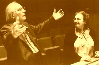 Olivier Messiaen merveill en compagnie de sa femme Yvonne Loriod - photo: Christine Langensiepen 1986