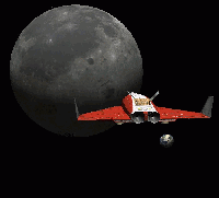 voyage Terre Lune en simulation spatiale ( Orbiter )